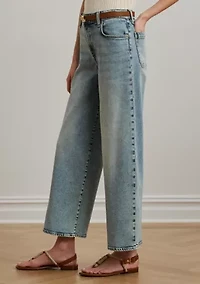 Petites High Rise Wide Leg Cropped Jeans