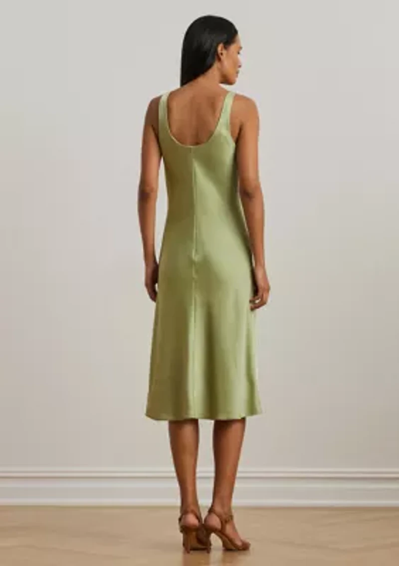 Petite Charmeuse Sleeveless Cocktail Dress
