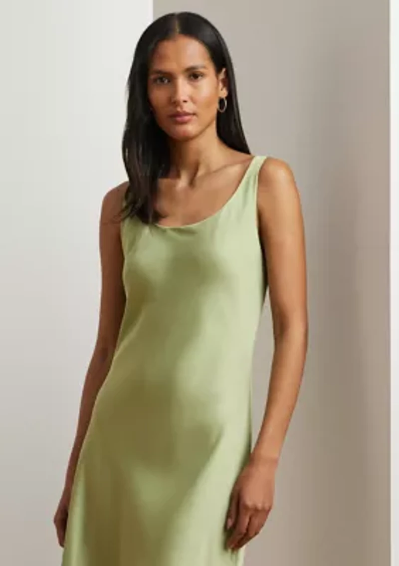 Petite Charmeuse Sleeveless Cocktail Dress
