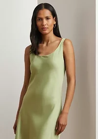 Petite Charmeuse Sleeveless Cocktail Dress