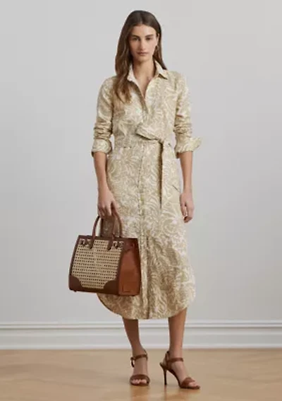Petite Floral Linen Shirtdress