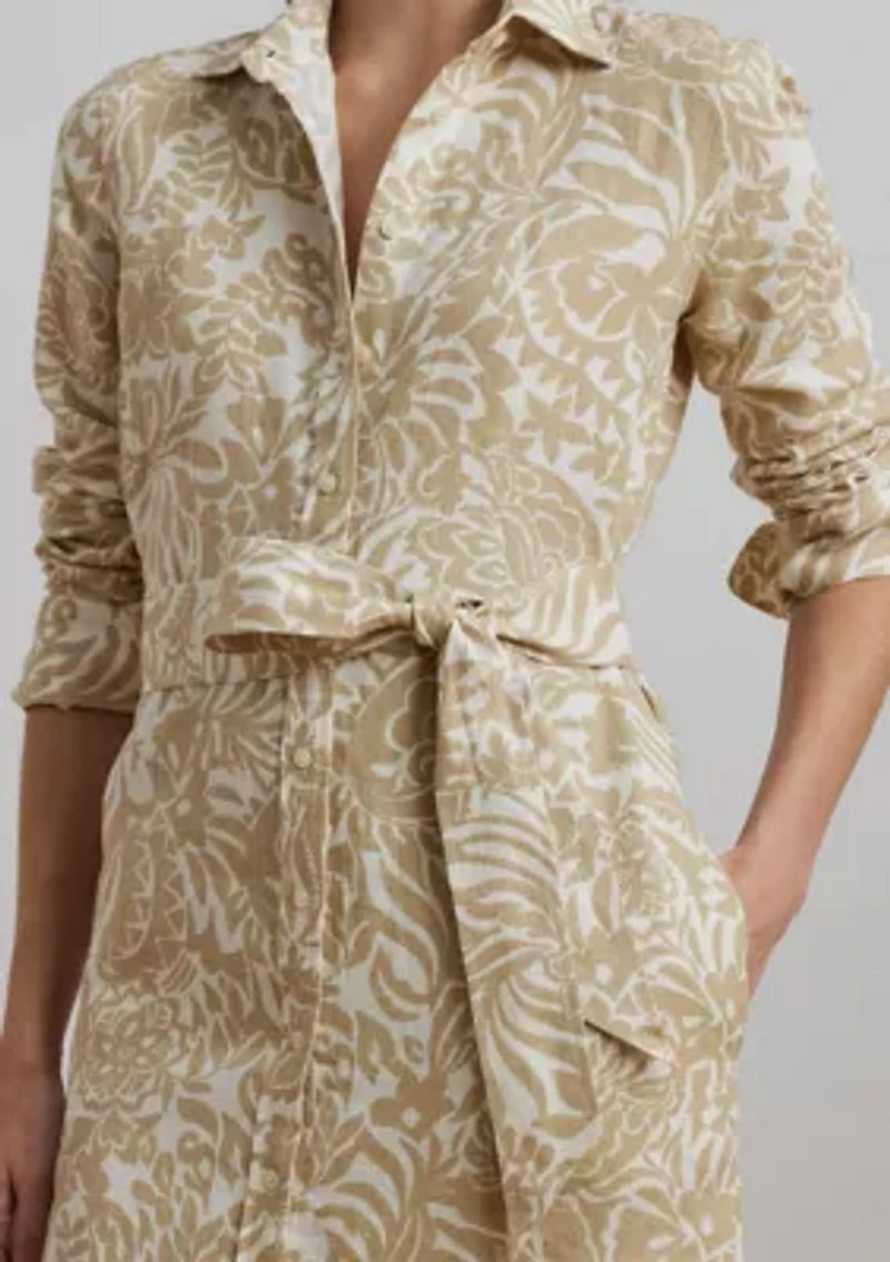 Petite Floral Linen Shirtdress