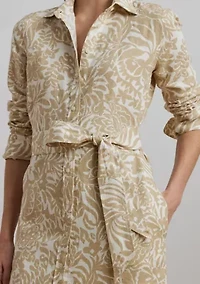 Petite Floral Linen Shirtdress