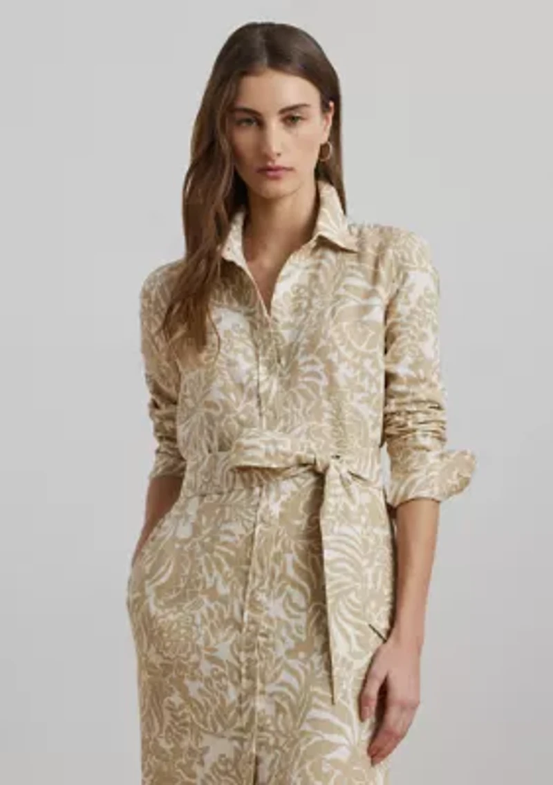 Petite Floral Linen Shirtdress