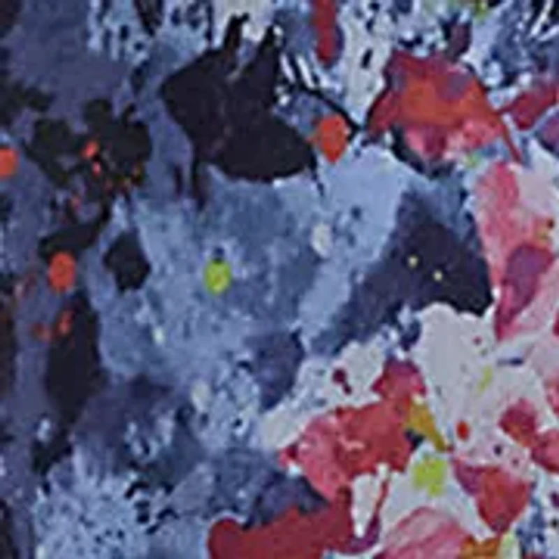 Petite Print Ruffle Trim Georgette Midi Dress