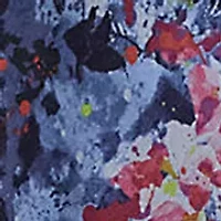 Petite Print Ruffle Trim Georgette Midi Dress