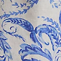 Petite Paisley Tie Front Linen Shirtdress