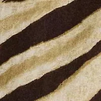 Petite Relaxed Fit Zebra-Print Linen Shirt