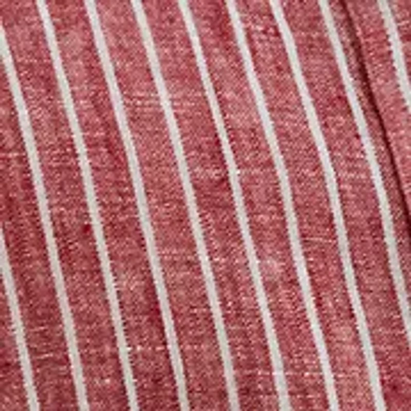 Women's Petite Relaxed Fit Striped Linen Shirt