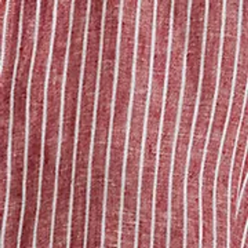 Petite Striped Linen Roll-Tab-Sleeve Shirtdress