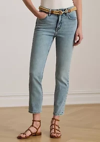 Petite High-Rise Straight Ankle Jeans