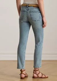 Petite High-Rise Straight Ankle Jeans