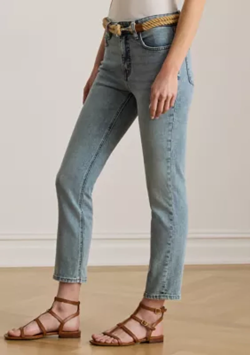 Petite High-Rise Straight Ankle Jeans