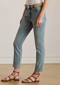 Petite High-Rise Straight Ankle Jeans