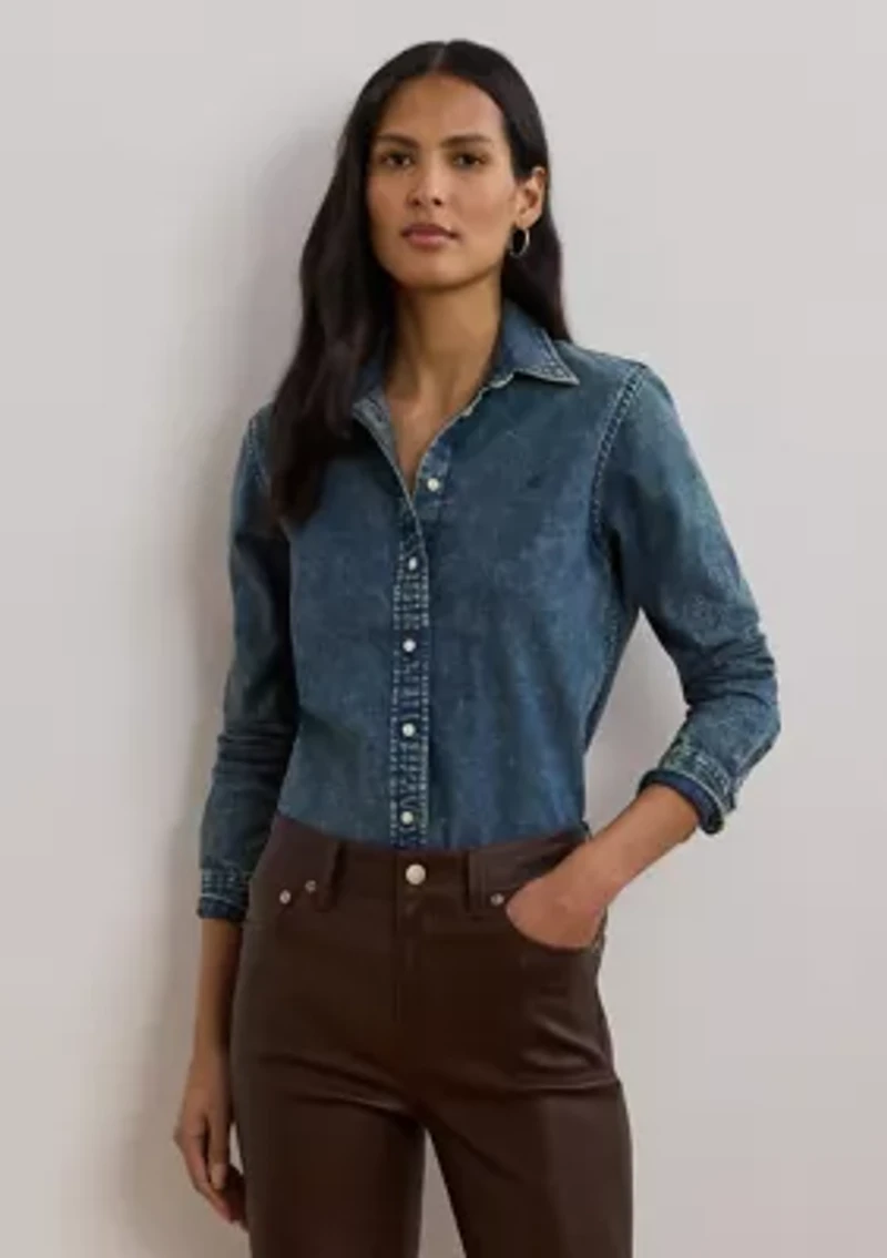 Petite Classic Fit Denim Shirt