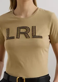 Petite Beaded-Logo Cotton Jersey T-Shirt