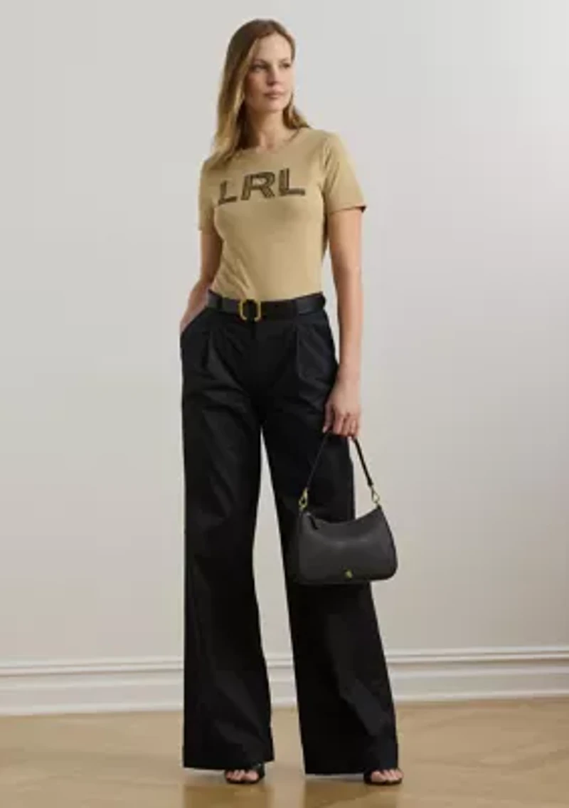 Petite Beaded-Logo Cotton Jersey T-Shirt