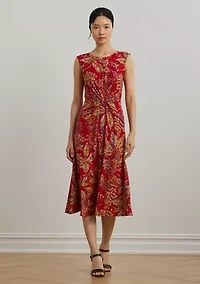 Petite Floral Twist Front Stretch Jersey Dress