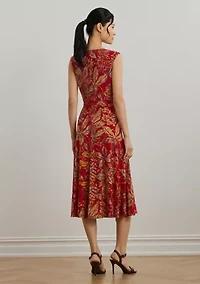 Petite Floral Twist Front Stretch Jersey Dress