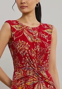 Petite Floral Twist Front Stretch Jersey Dress