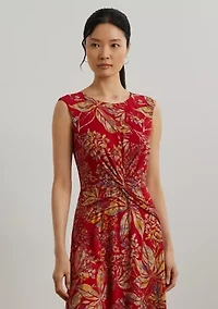 Petite Floral Twist Front Stretch Jersey Dress
