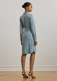 Petite Belted Denim Shirtdress