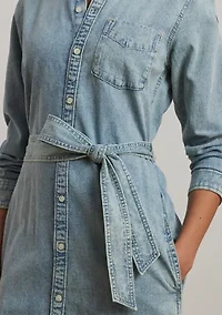 Petite Belted Denim Shirtdress