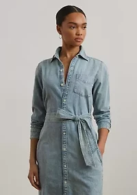 Petite Belted Denim Shirtdress