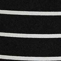 Petite Striped Cotton Elbow Sleeve V-Neck T-Shirt