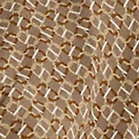 Petite Geo-Print Belted Crepe Dress