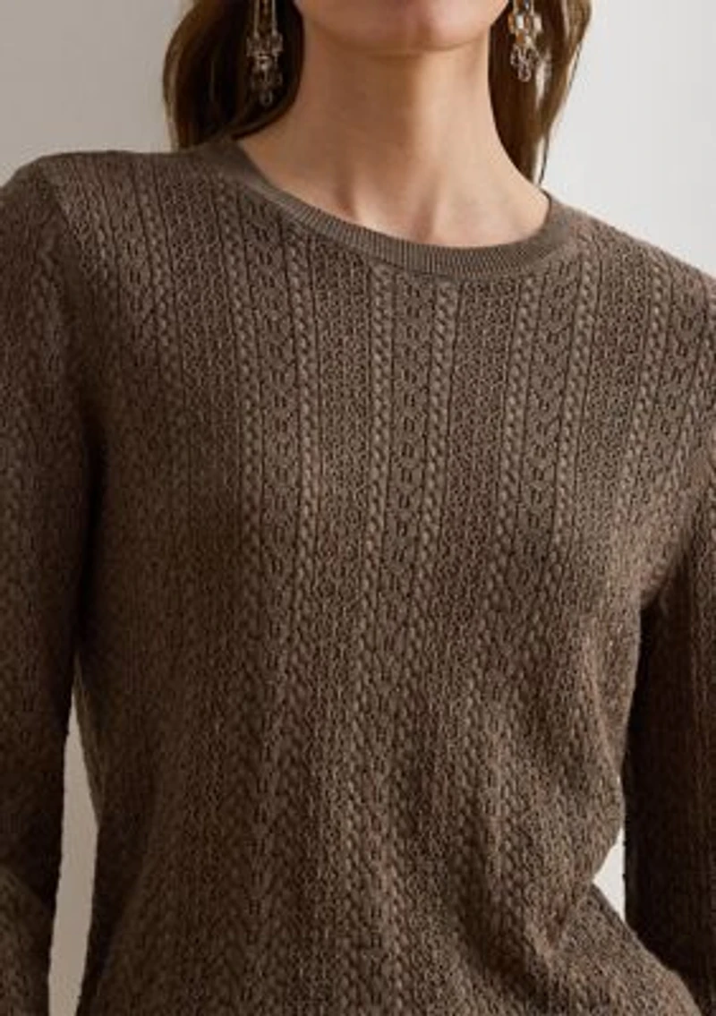 Petite Pointelle-Knit Cotton-Blend Sweater