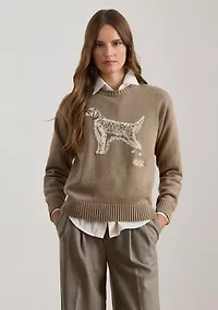 Petite Intarsia-Knit English Setter Sweater
