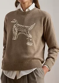Petite Intarsia-Knit English Setter Sweater