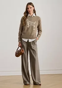 Petite Intarsia-Knit English Setter Sweater