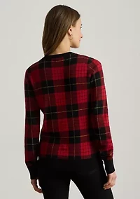 Petite Plaid Cotton-Blend Sweater