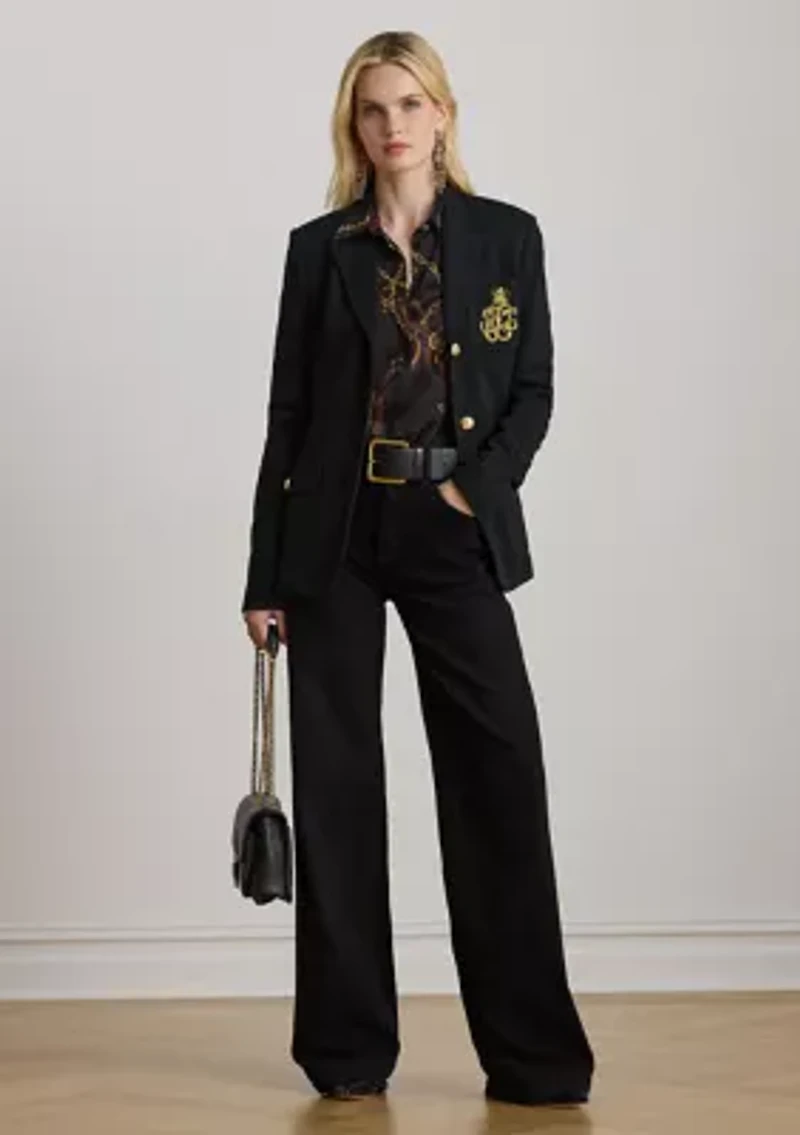 Petite Classic Fit Belting-Print Satin Shirt