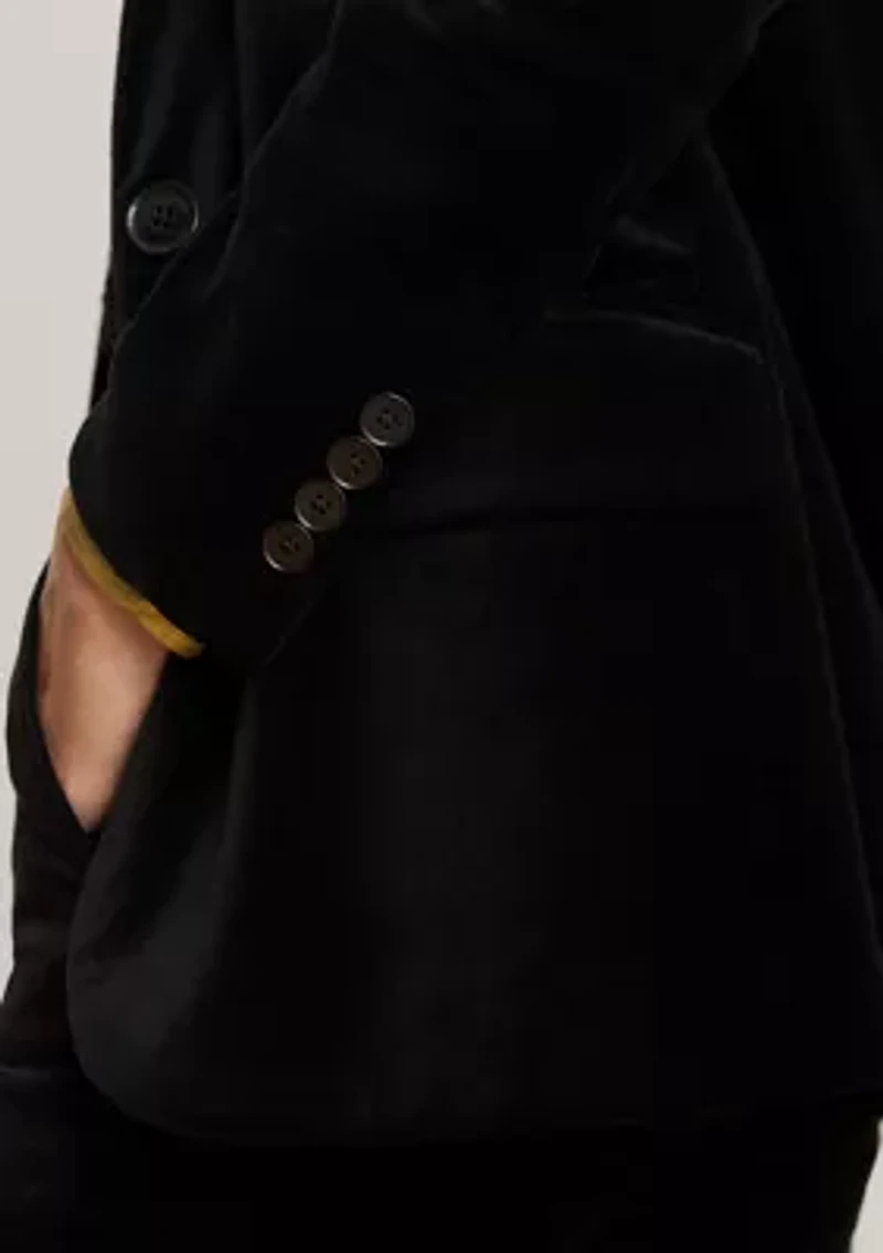 Petite Stretch Velvet Blazer