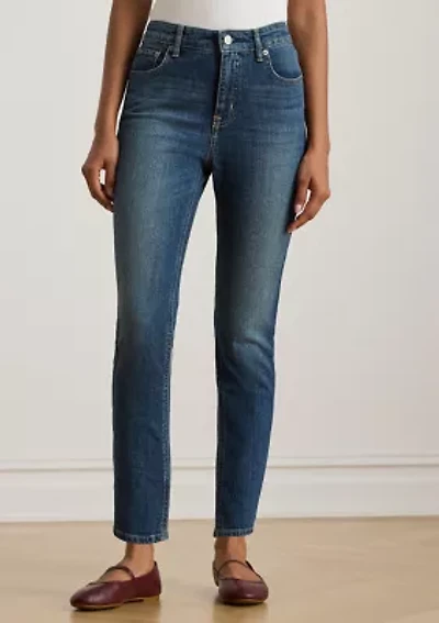 Petite High-Rise Straight Ankle Jeans