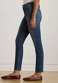 Petite High-Rise Straight Ankle Jeans