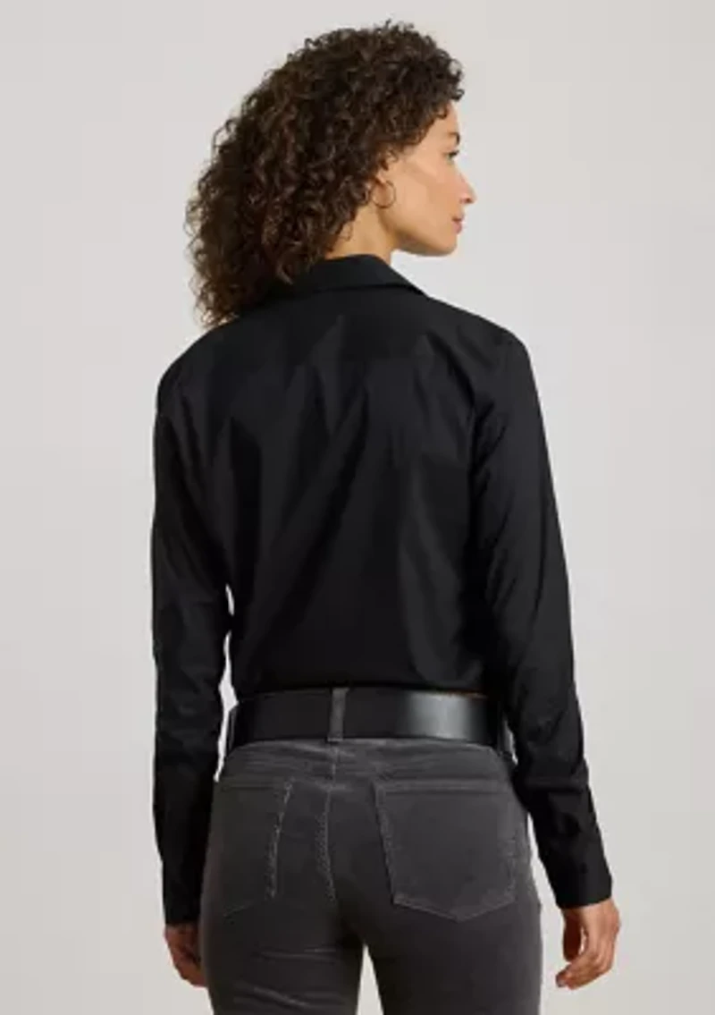 Petite Classic Fit Logo Cotton-Blend Shirt