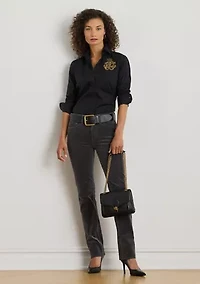 Petite Classic Fit Logo Cotton-Blend Shirt