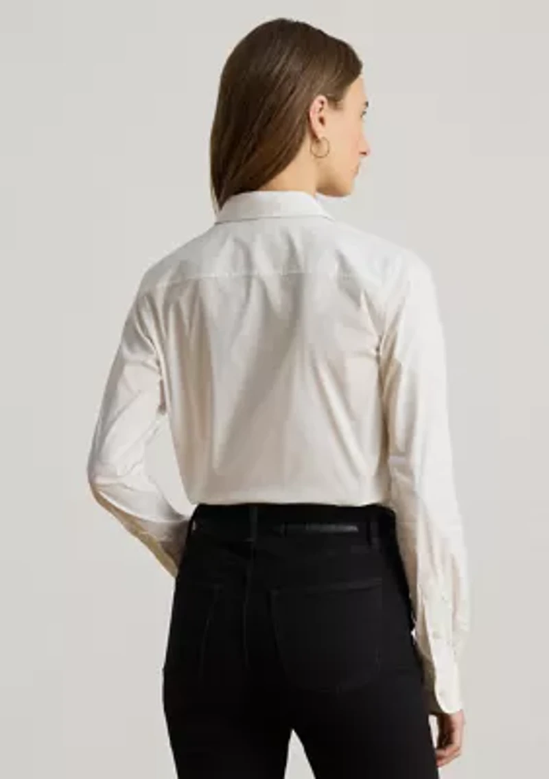 Petite Classic Fit Logo Cotton-Blend Shirt