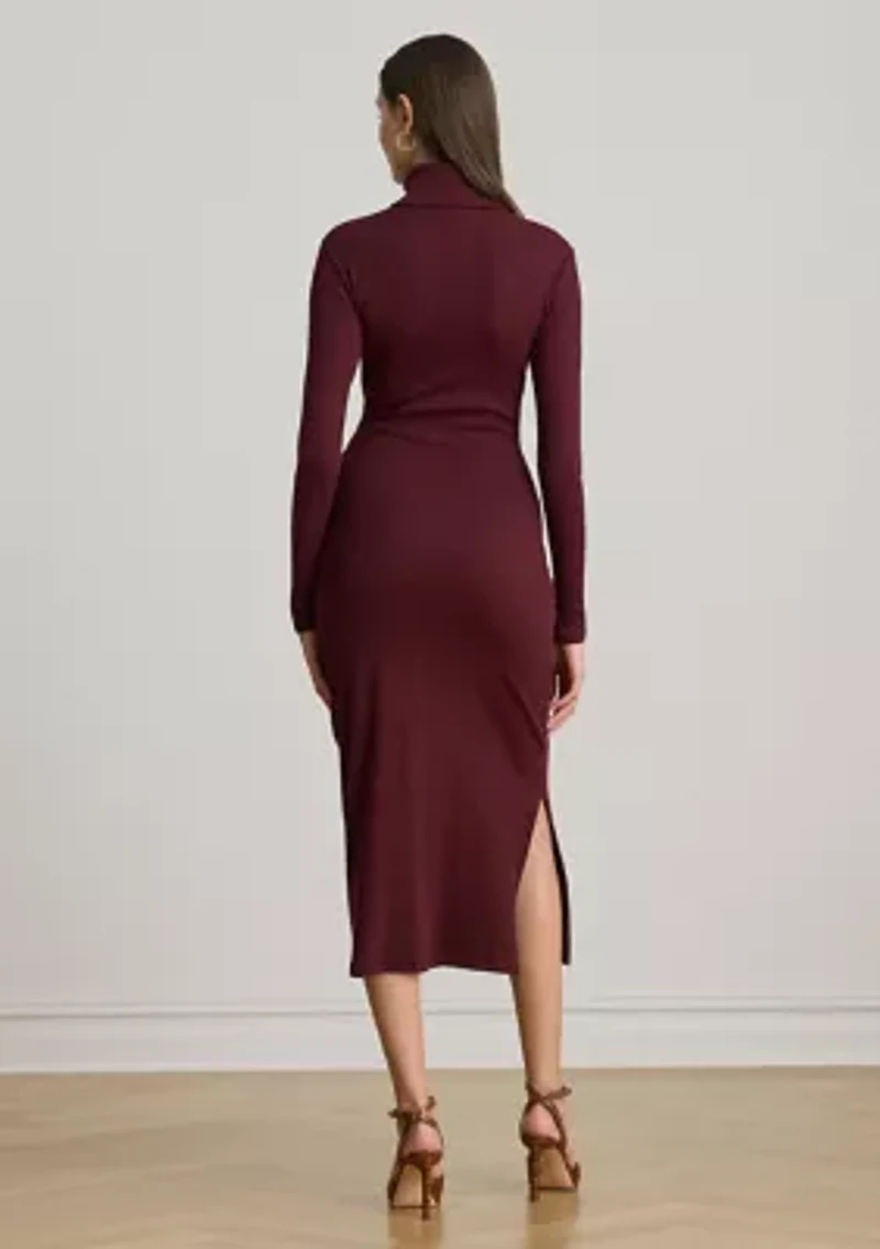 Petite Tie-Front Turtleneck Dress