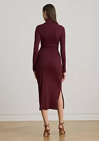 Petite Tie-Front Turtleneck Dress