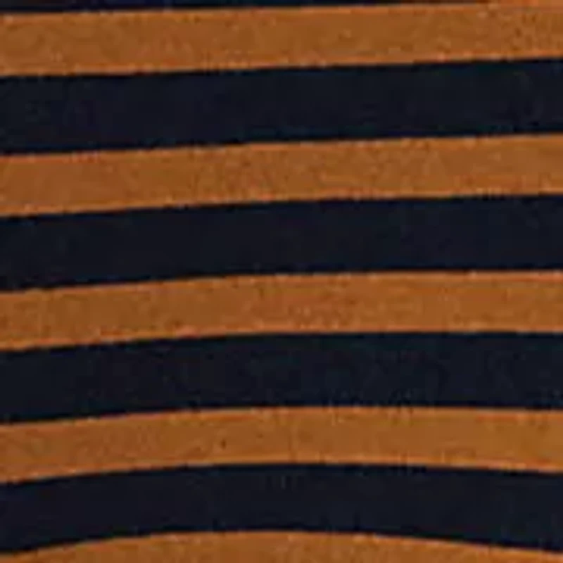 Petite Striped Stretch Cotton Boatneck Tee