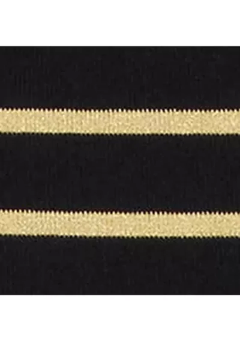 Petite Metallic Striped Boatneck Top