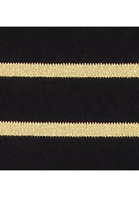 Petite Metallic Striped Boatneck Top