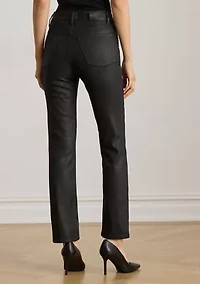Petite Coated High-Rise Straight Ankle Jeans