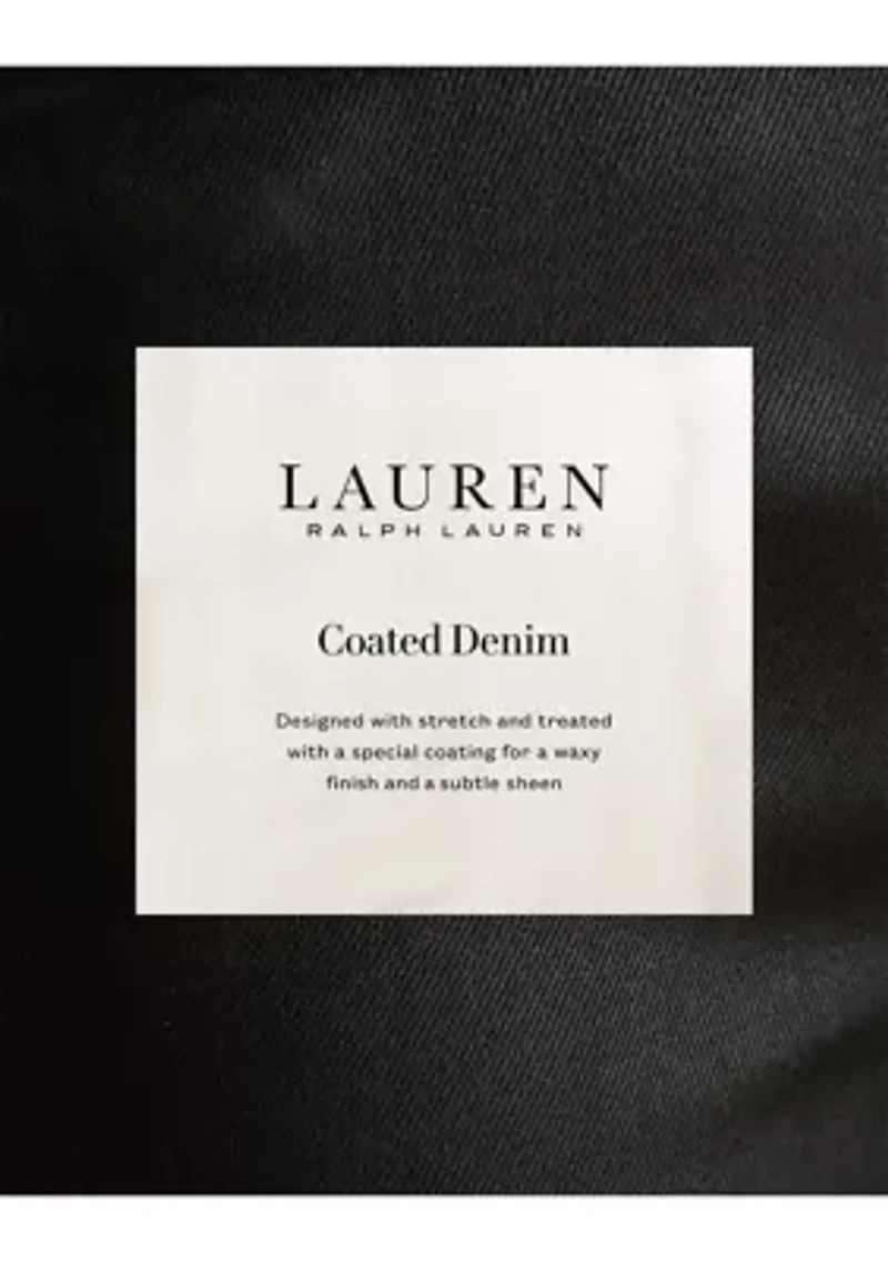 Petite Coated High-Rise Straight Ankle Jeans