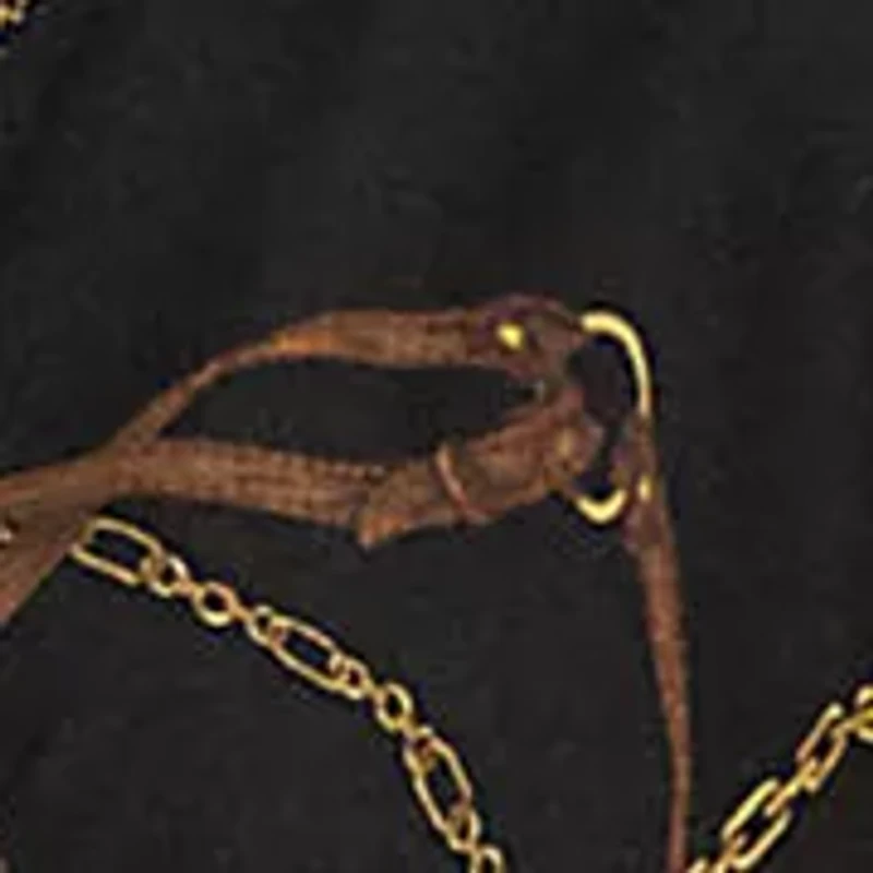 Petite Belting-Print Belted Crepe Dress